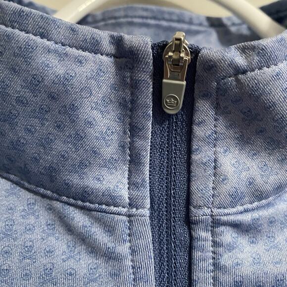 Peter Millar Sweater Light Blue Skulls Performance Quarter Zip Golf AOP Men’s M - Picture 5 of 9